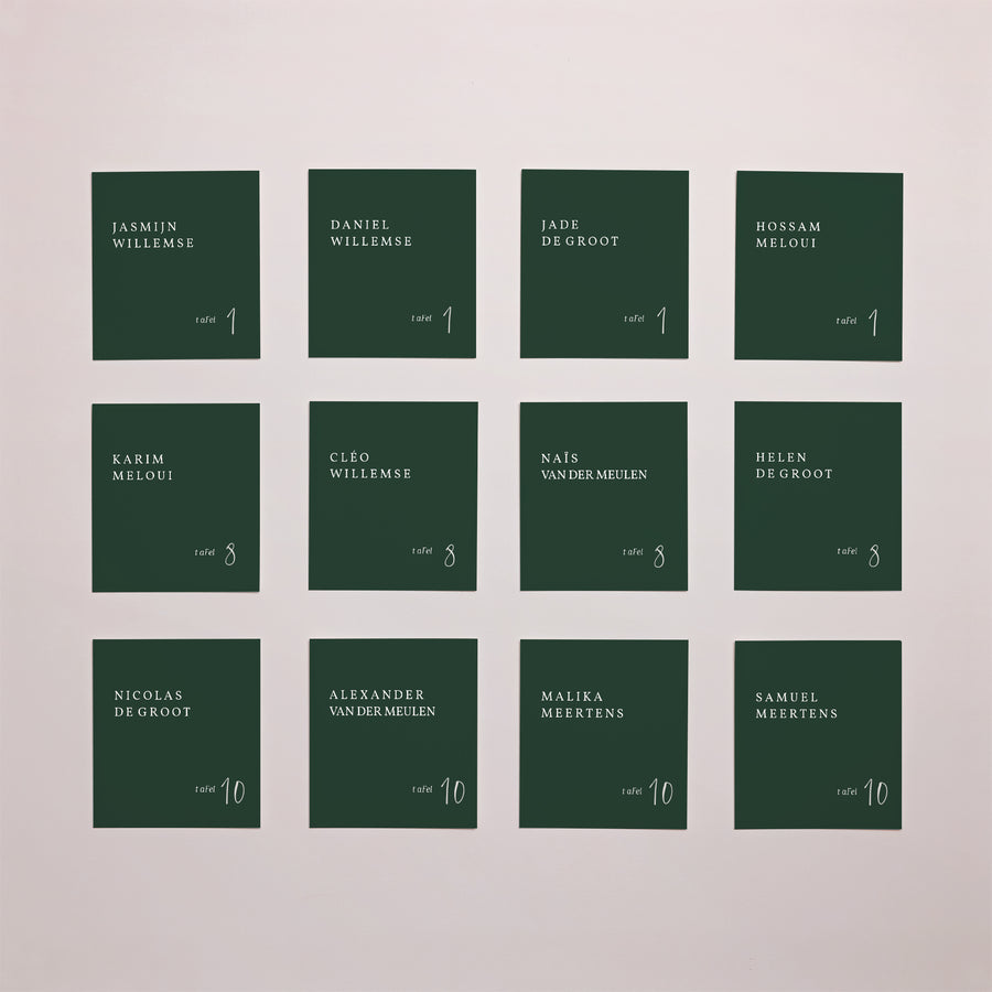 Naamkaartjes Huwelijk Twaalf stuks Eucalyptus foto