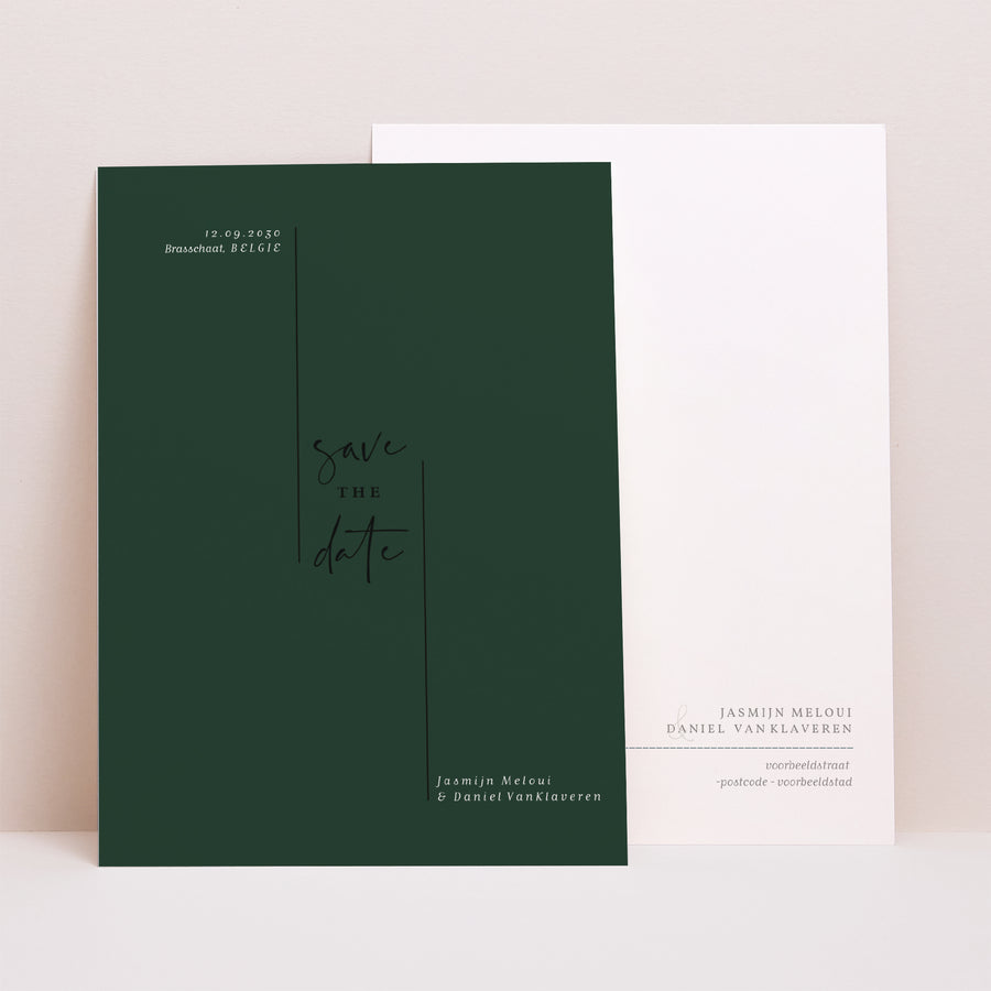 Save the date kaart Huwelijk Portret Eucalyptus foto