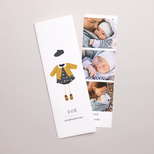 Uitnodigingskaart Geboorte Fotocabine bladwijzer Indian Summer foto