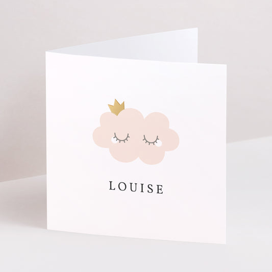 Uitnodigingskaart Geboorte Dubbel vierluik Kleine Wolk foto