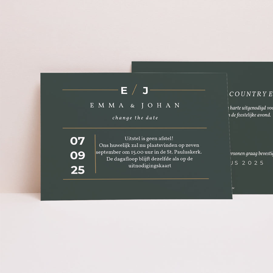 Uitnodigingen Huwelijk Landschap Groen & Kraft foto