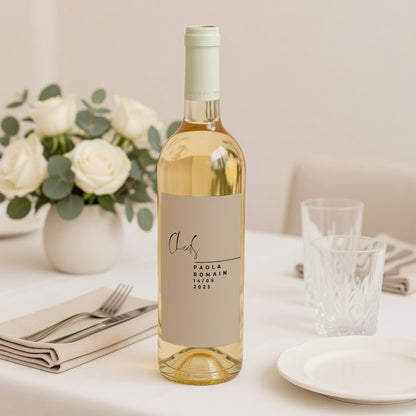 Flesetiket Huwelijk Portret Typo Manuscrite foto N° 2