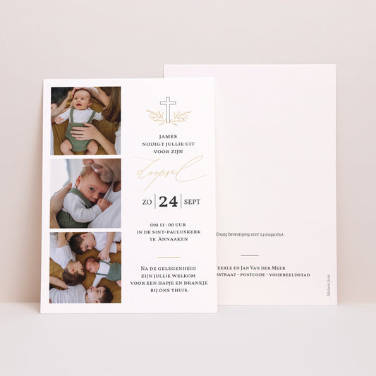 Uitnodigingskaart Doop Helder foto