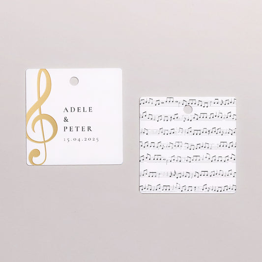 Cadeaulabel Huwelijk Vierkant Muziek foto