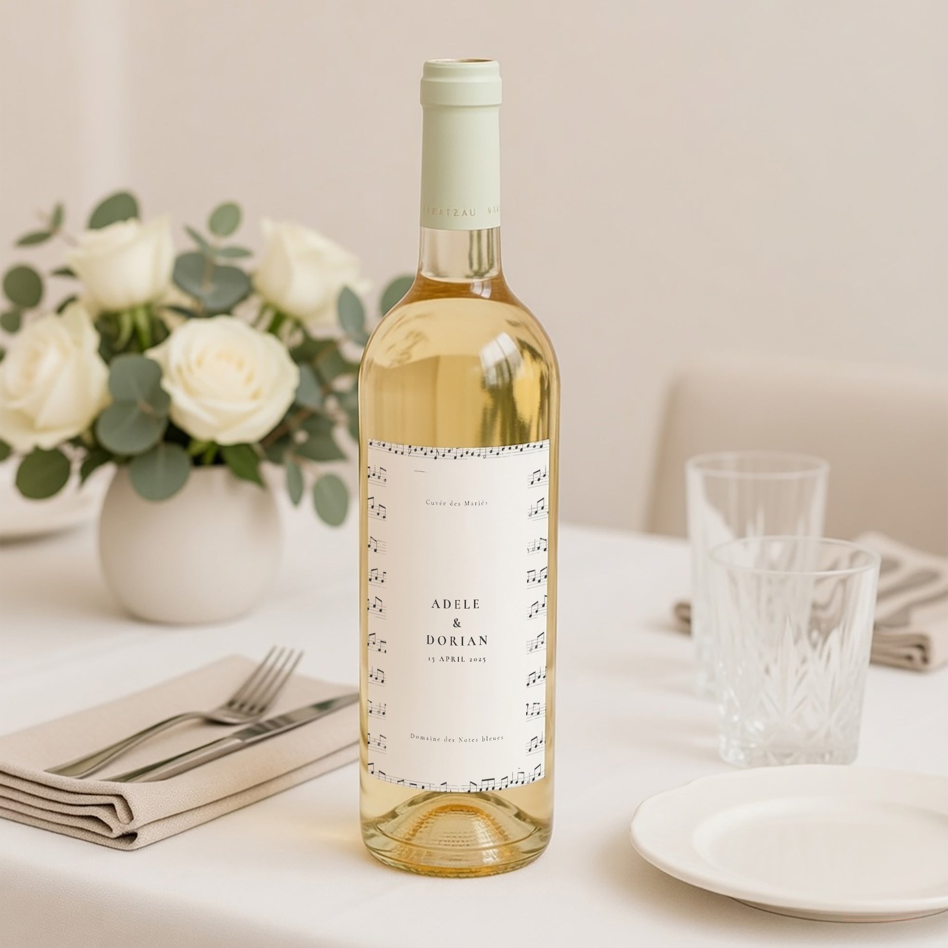 Flesetiket Huwelijk Portret Muziek foto N° 2