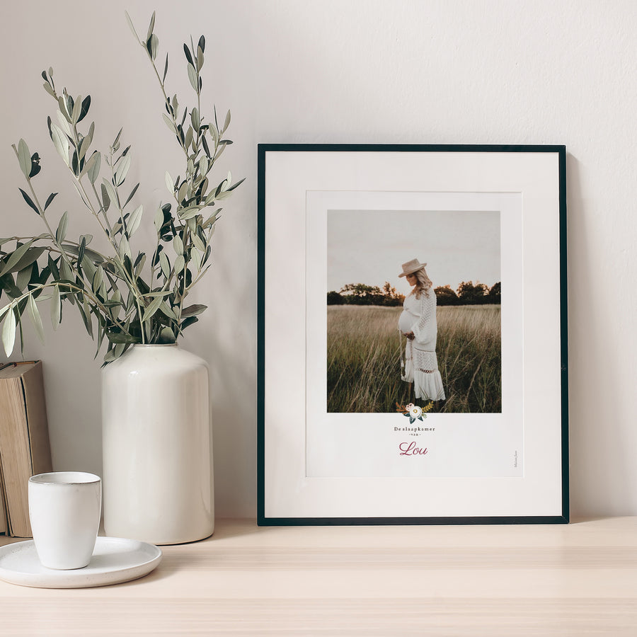 Poster Geboorte Portret Duizend bloemen foto