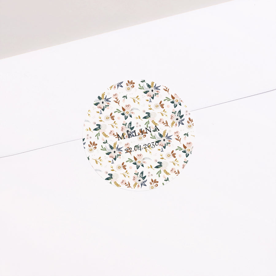 Sticker Geboorte Cirkel Duizend bloemen foto
