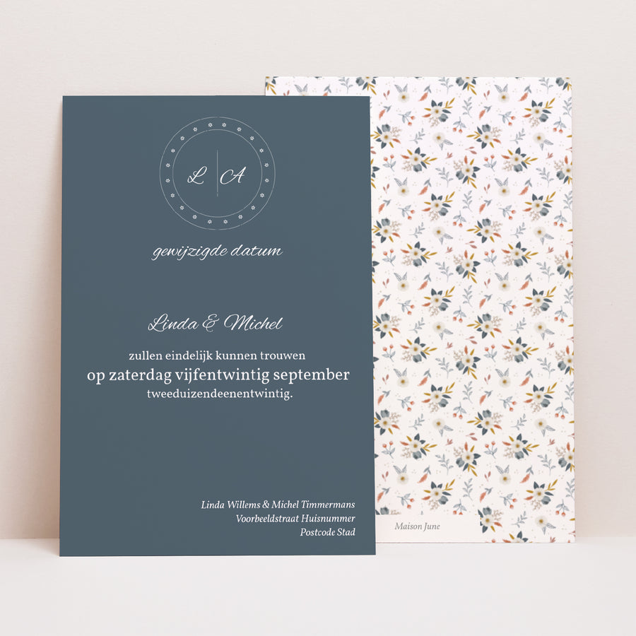 Uitnodigingen Huwelijk Portret Milleflori foto