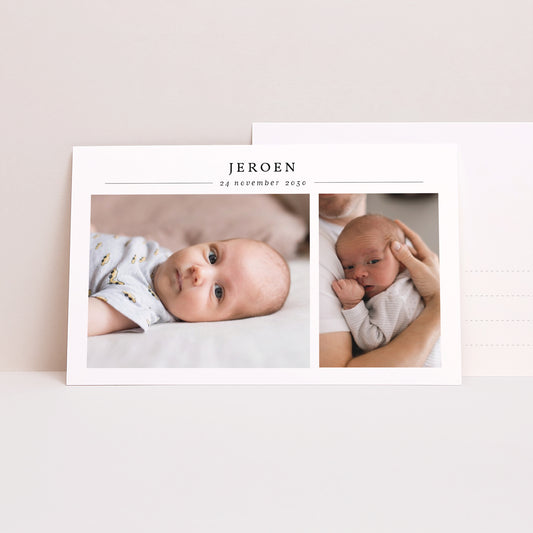 Uitnodigingskaart Geboorte Landschap Twee foto's foto