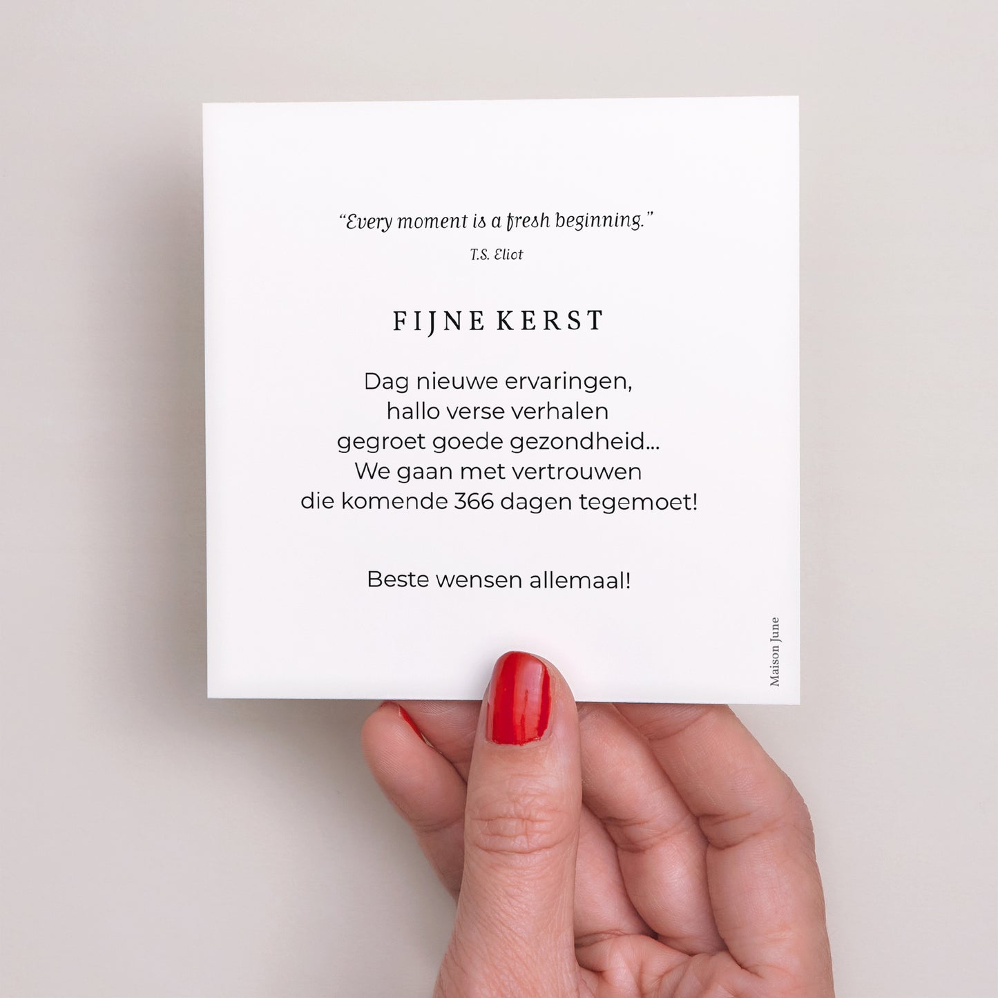 Kerstkaart Eindejaar Vierkant Gouden dennenappel foto N° 3