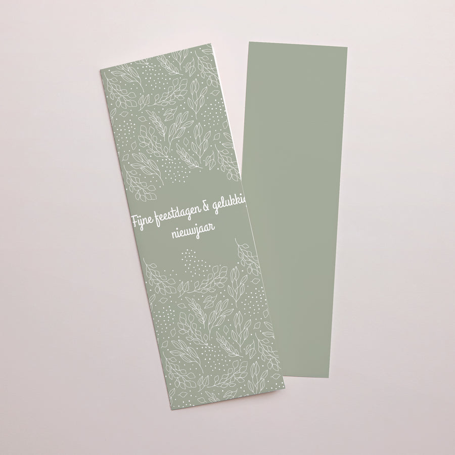 Kerstkaart Eindejaar Fotocabine bladwijzer Groene Kerst en fotohokje foto