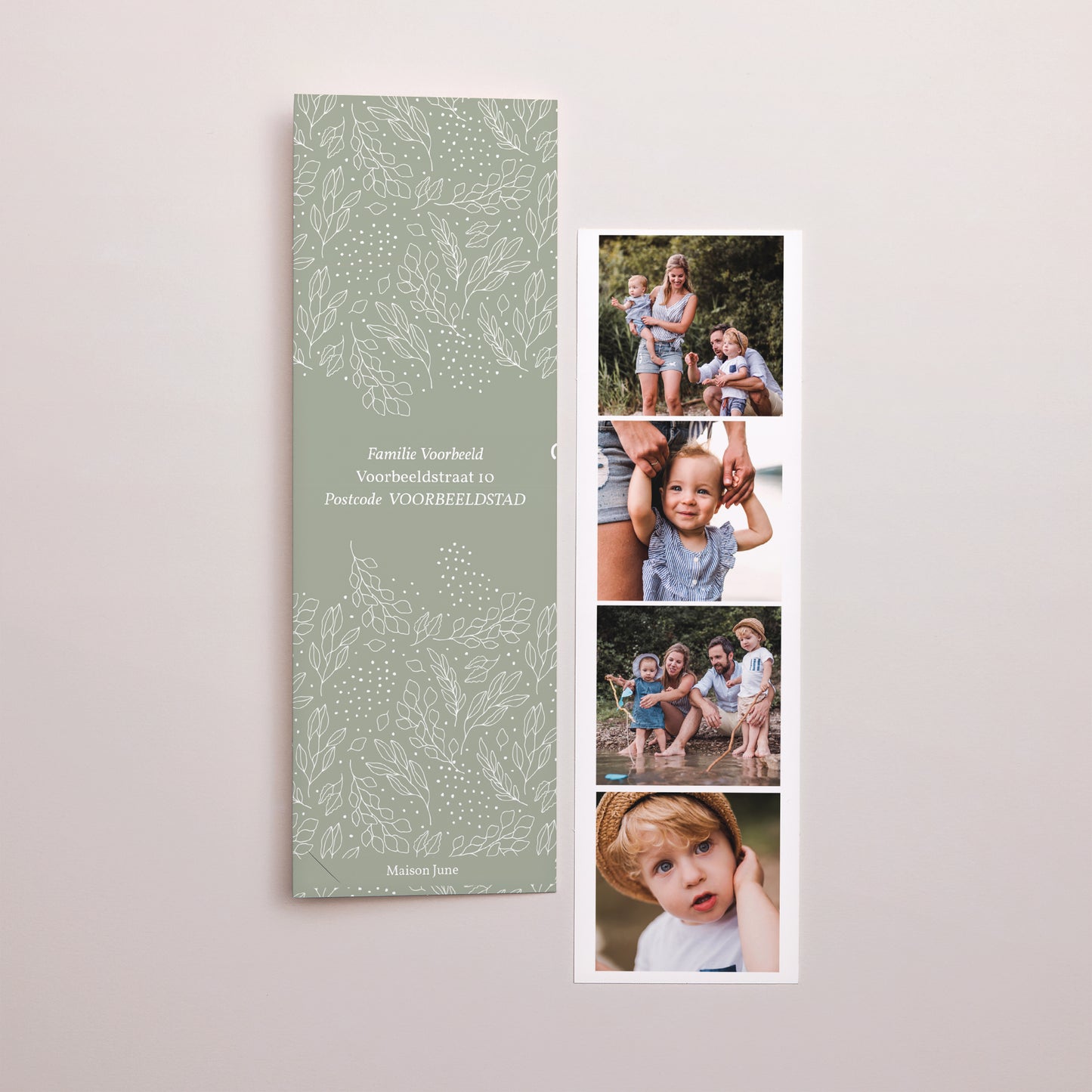 Kerstkaart Eindejaar Fotocabine bladwijzer Groene Kerst en fotohokje foto N° 3