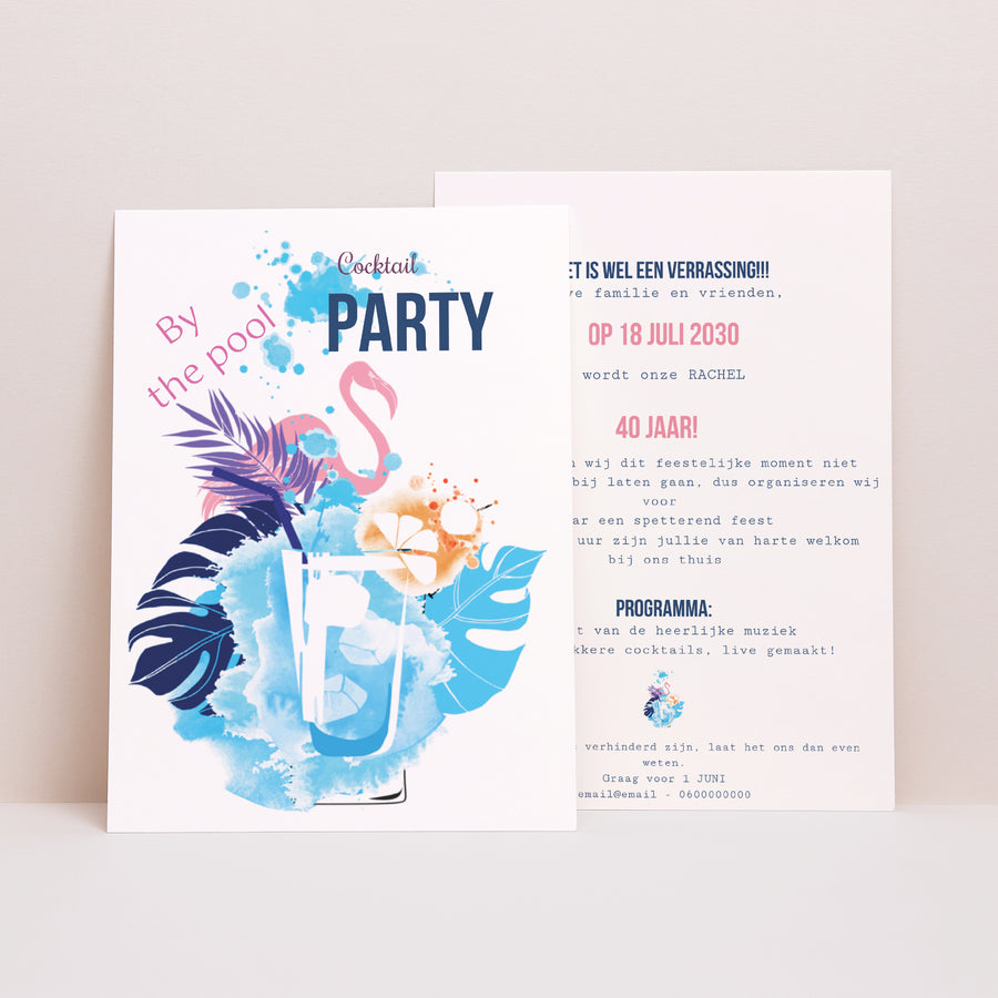 Uitnodigingen Verjaardag Volwassene Cocktail 40 foto