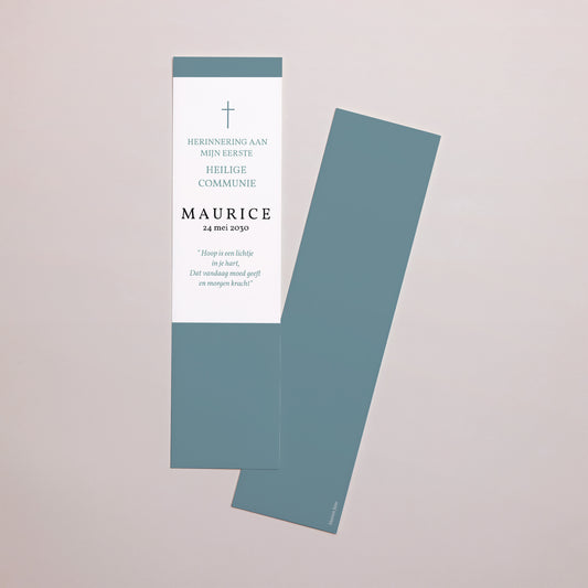 Boekenlegger Communie Bladwijzer Blauwe vogel, wijnstok,. foto