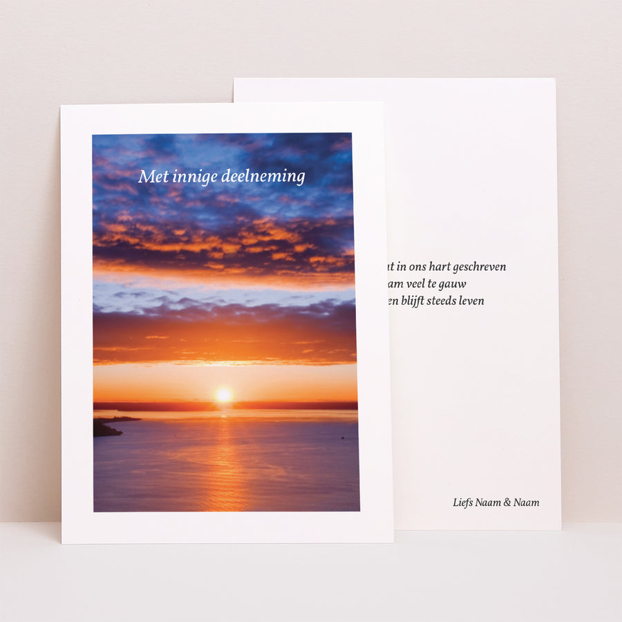 Condoleancekaart Overlijden Portret Zonsondergang foto