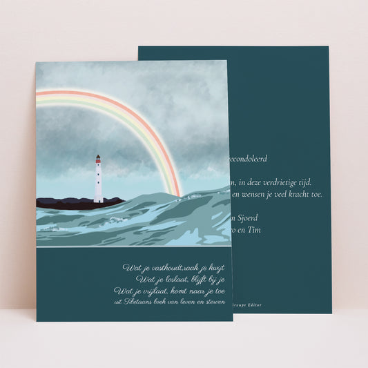 Condoleancekaart Overlijden Portret De vuurtoren van hoop foto