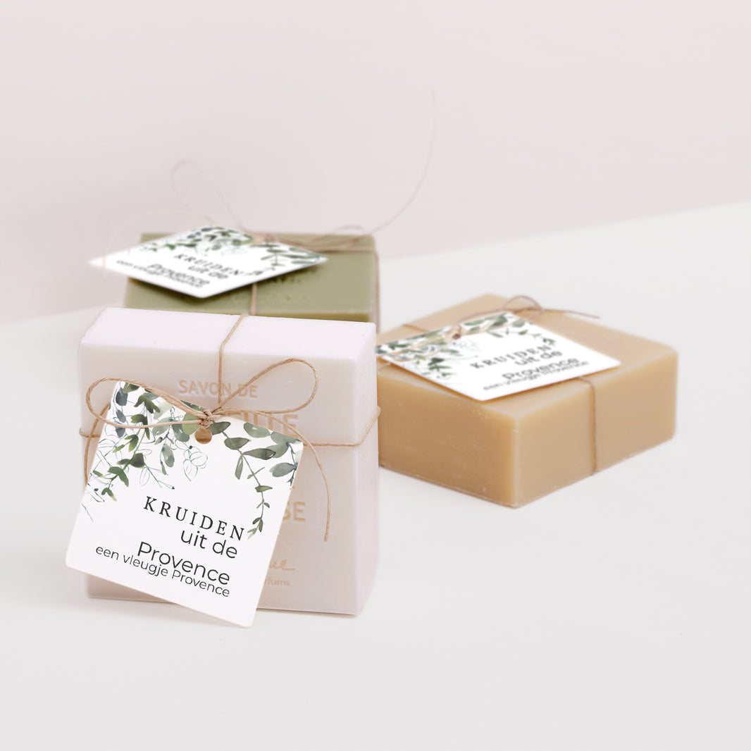 Cadeaulabel Huwelijk Vierkant Bloemen en eucalyptus foto N° 2