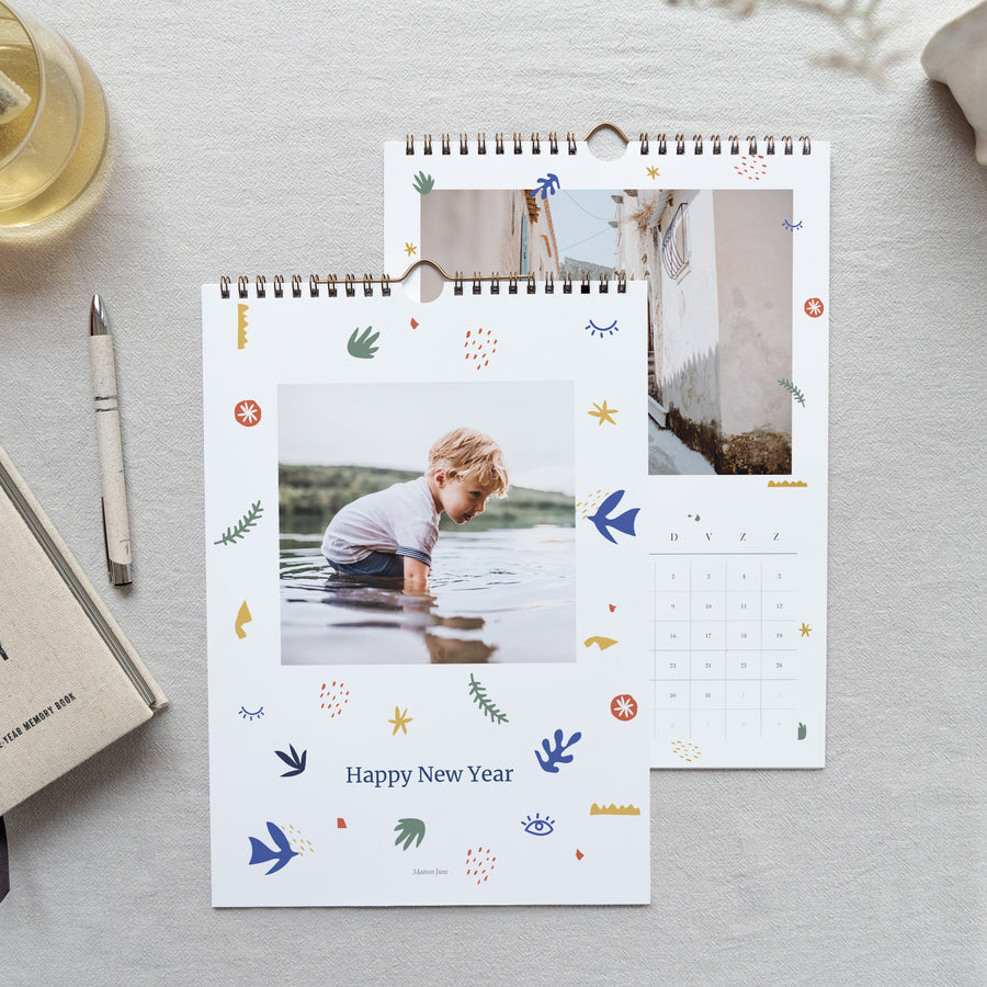 Kalender Eindejaar Muurschildering A4 Op de manier van het fauvisme foto