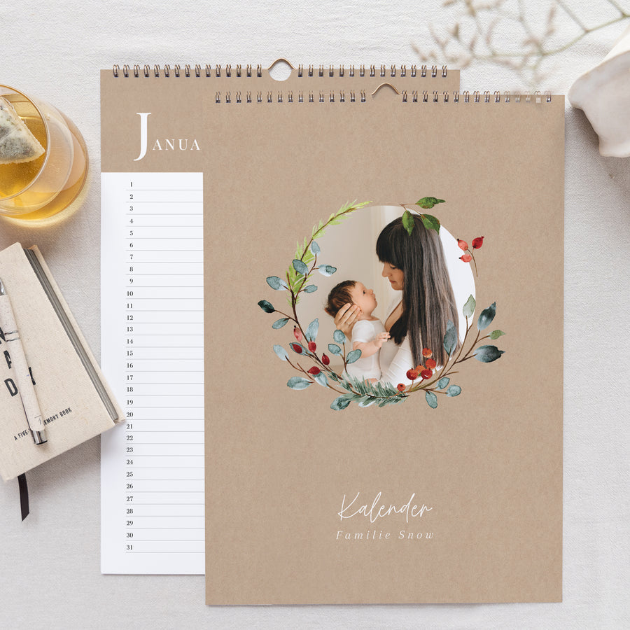 Kalender Eindejaar Muraal A3 Kerstkrans III foto