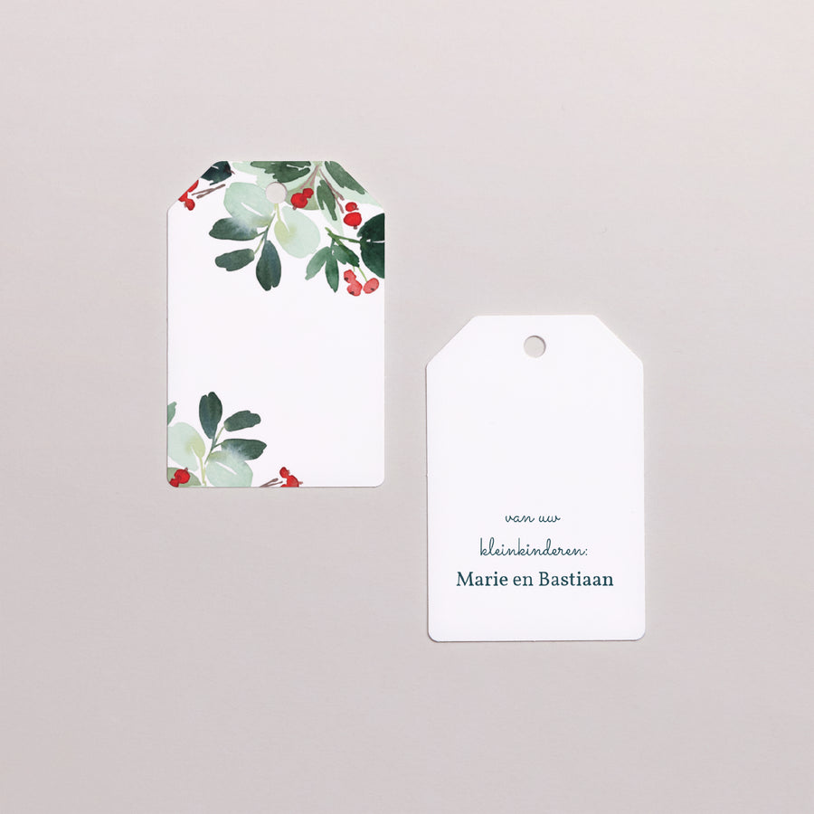 Cadeaulabel Eindejaar Vlag Kerstkrans III foto