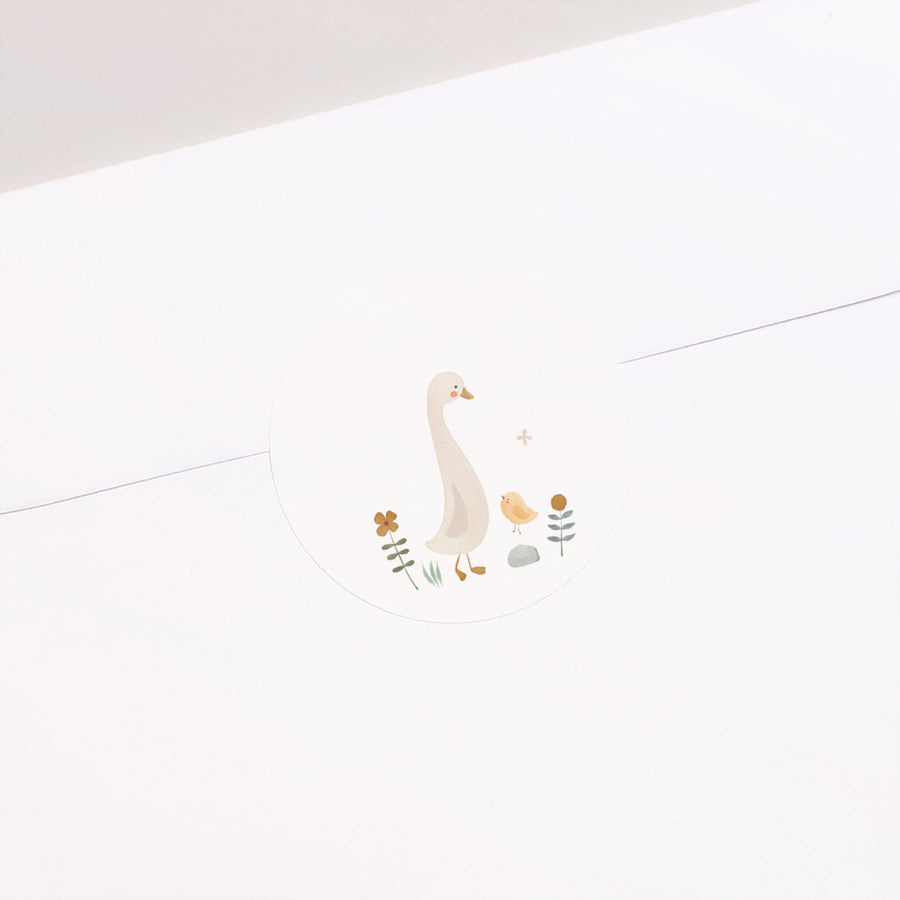 Sticker Geboorte Cirkel Kleine gans foto