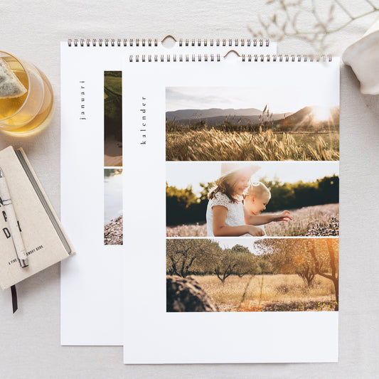Kalender Eindejaar Muraal A3 Nieuw jaar, foto's van geluk foto