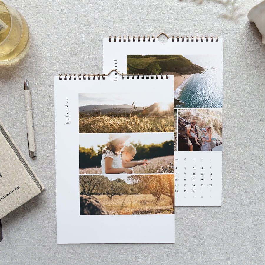 Kalender Eindejaar Muurschildering A4 Nieuw jaar, foto's van geluk foto