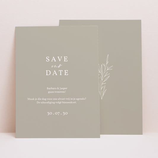 Save the date kaart Huwelijk Portret Je pastel foto