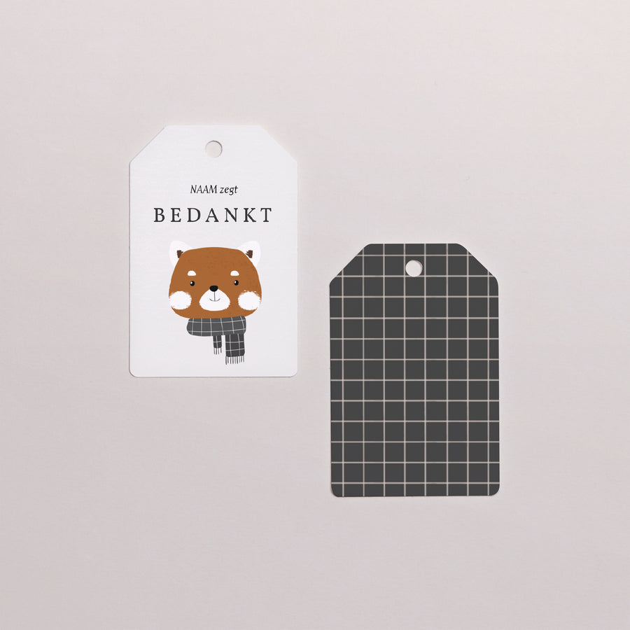 Cadeaulabel Geboorte Vlag Kleine Rode Panda foto