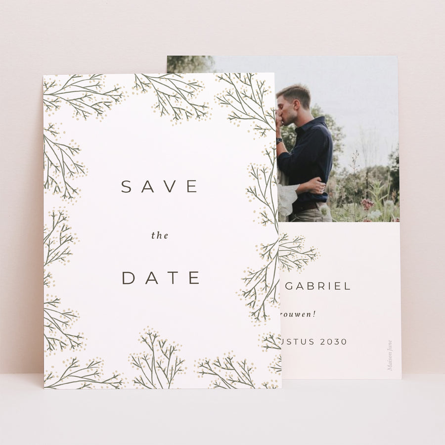 Save the date kaart Huwelijk Portret Luberon foto