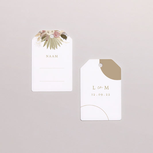 Cadeaulabel Huwelijk Vlag boho boog foto