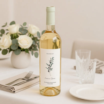 Flesetiket Huwelijk Portret Aquarel Olivier foto N° 2