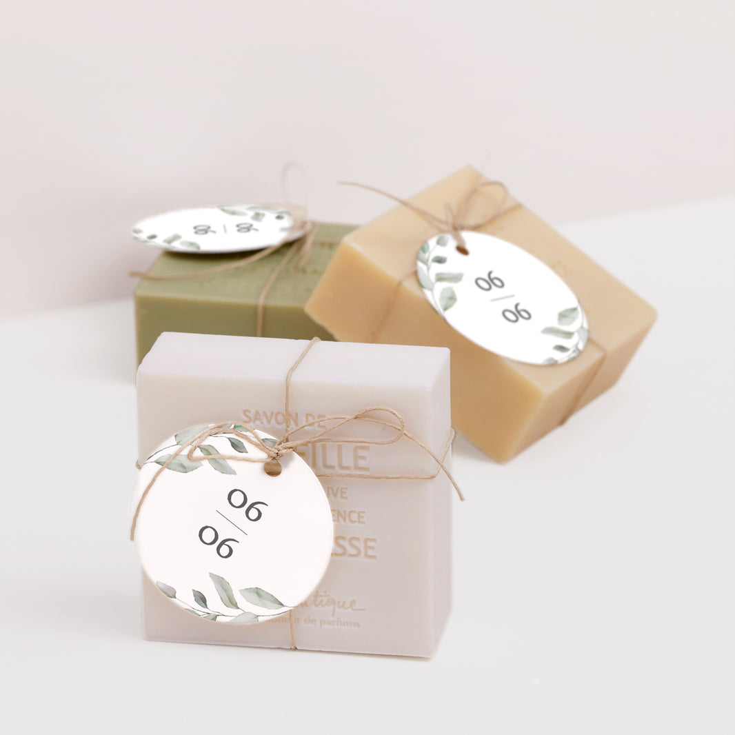 Cadeaulabel Huwelijk Ronde Pastel bloemen foto N° 2