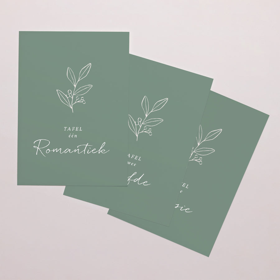 Tafelnummers Huwelijk Rechthoek Romantisch takje foto