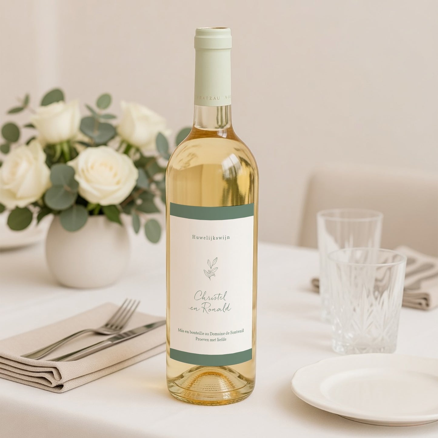 Flesetiket Huwelijk Portret Romantisch takje foto N° 2