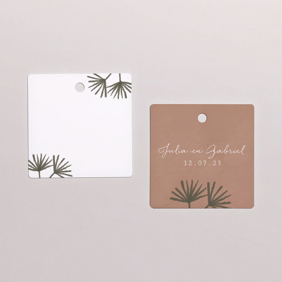 Cadeaulabel Huwelijk Vierkant Boho echtpaar om samen te stellen foto