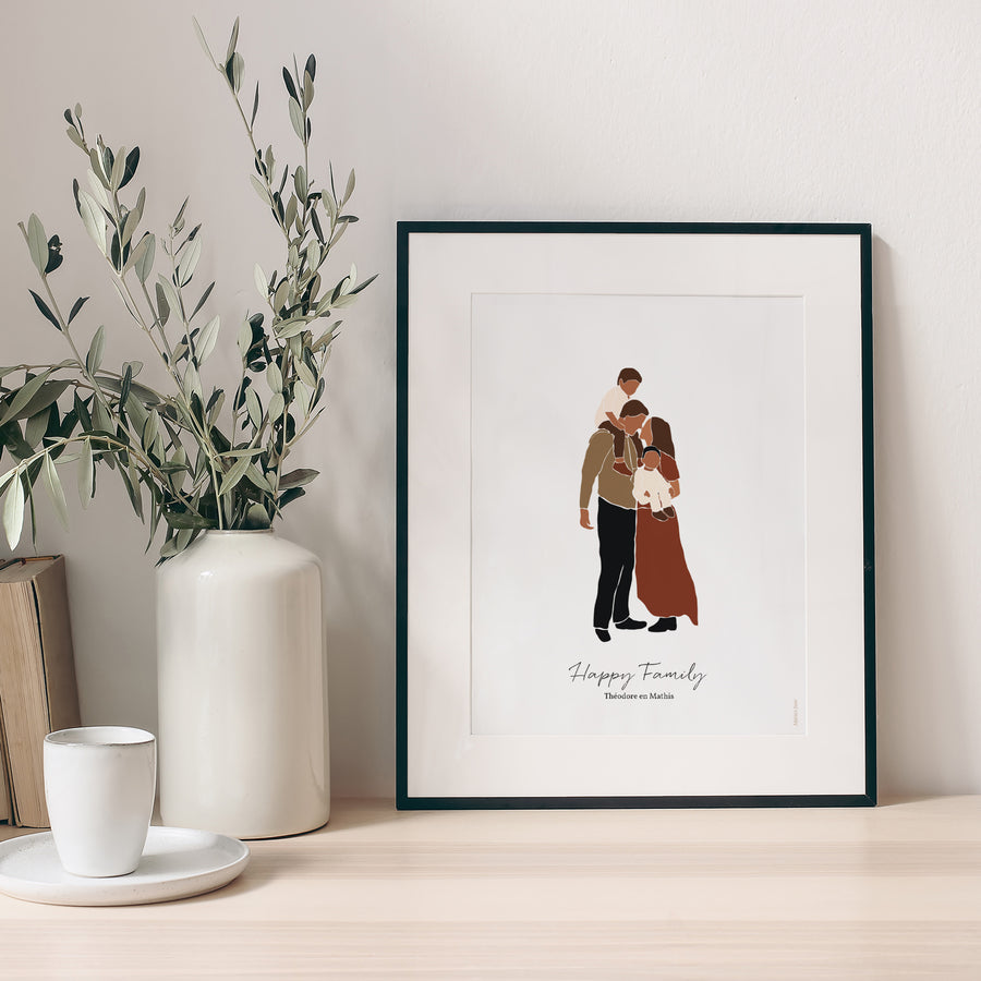 Poster Objecten Portret Gelukkige familie - posters voor vaderdag foto