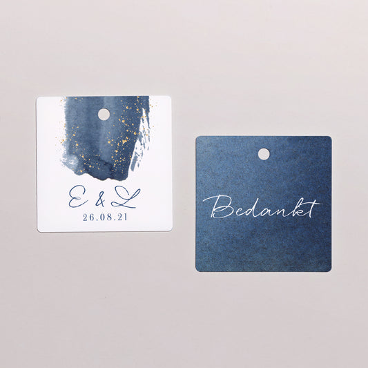 Cadeaulabel Huwelijk Vierkant Magische nacht foto