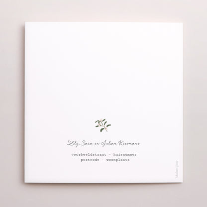 Kerstkaart Eindejaar Dubbel vierluik Dennen- en maretakrans foto N° 3