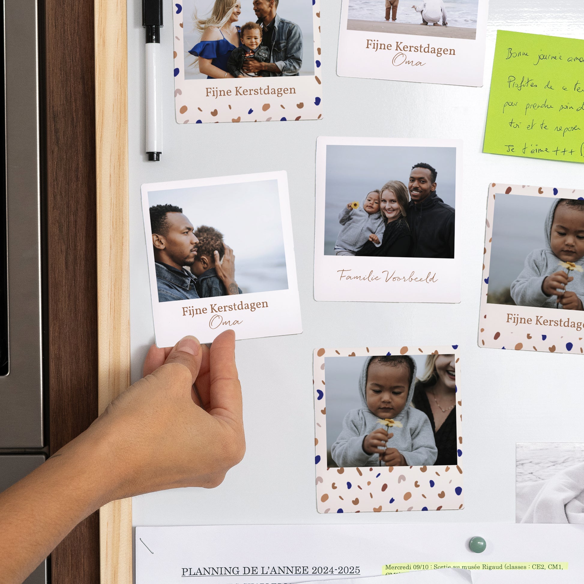 Fotoprint Eindejaar Set van 12, magnetisch Decoratieve kiezels & gouden rand foto N° 2