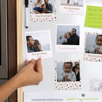 Fotoprint Eindejaar Set van 12, magnetisch Decoratieve kiezels & gouden rand foto N° 2