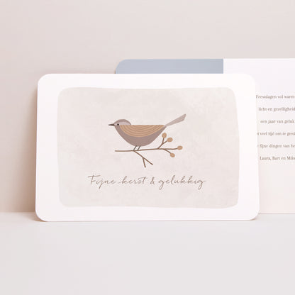 Kerstkaart Eindejaar Landschap, afgeronde randen De geluksvogel foto N° 1