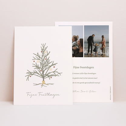 Kerstkaart Eindejaar Sparrenontwerp foto N° 1