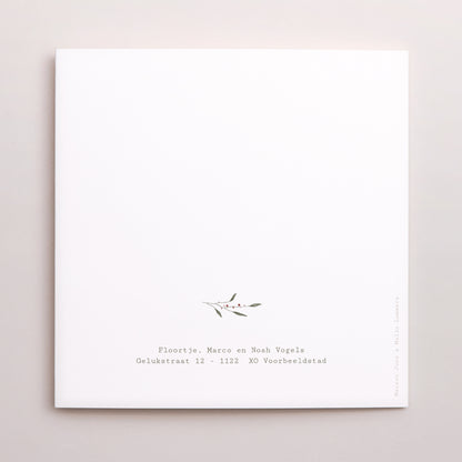 Kerstkaart Eindejaar Dubbel vierluik Kruiden- en bloemenkrans foto N° 3