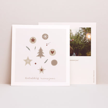 Kerstkaart Eindejaar Vierkant Cookies Ontwerp foto N° 1