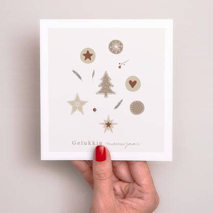 Kerstkaart Eindejaar Vierkant Cookies Ontwerp foto N° 2