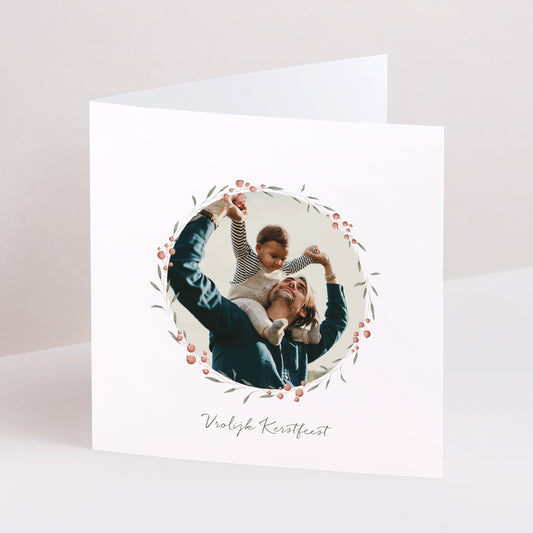 Wenskaart Eindejaar Dubbel vierluik Merry Christmas Design foto