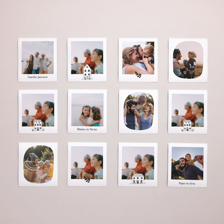 Fotoprint Eindejaar Set van 12, magnetisch Zwart-wit illustraties foto