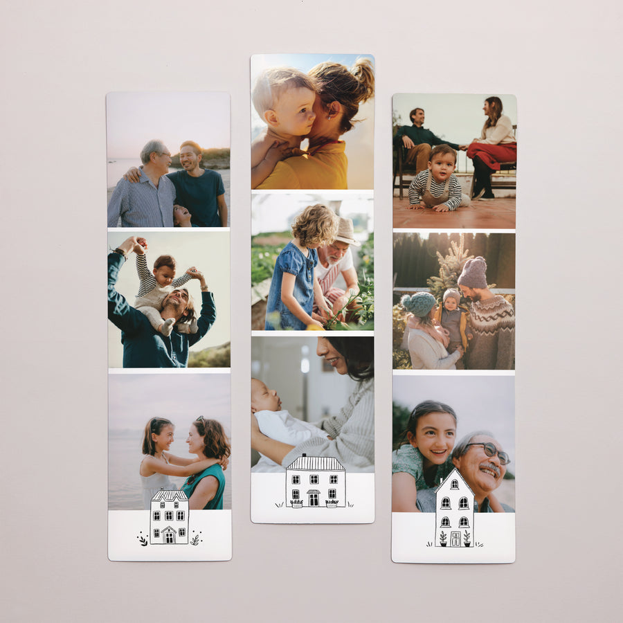 Fotoprint Eindejaar Set van 3, magnetisch. Zwart-wit illustraties foto
