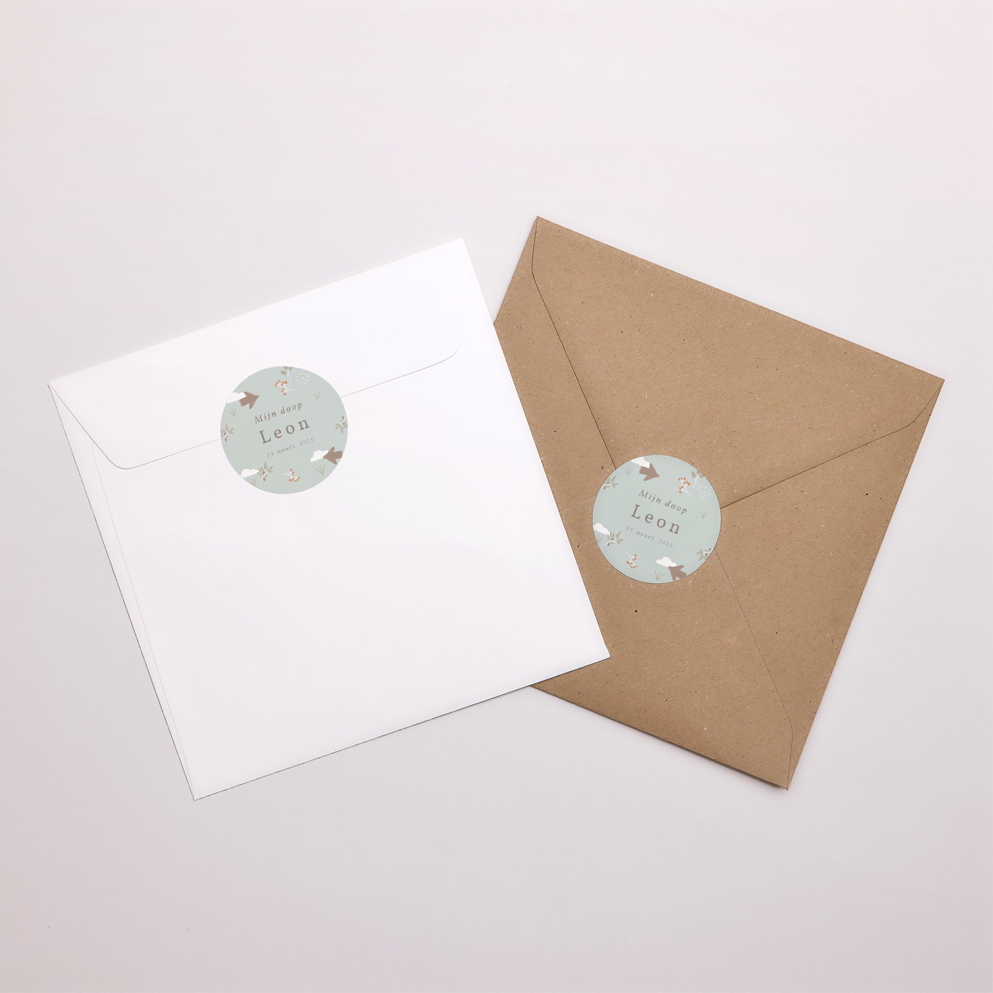 Sticker Doop Cirkel Vogel, wolken en olijftak III foto N° 3